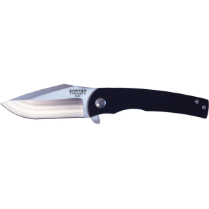 Ontario Carter Trinity Folding Knife 3" Clip Point AUS-8 Stainless Steel Blade G-10 Handle Black - Ontario