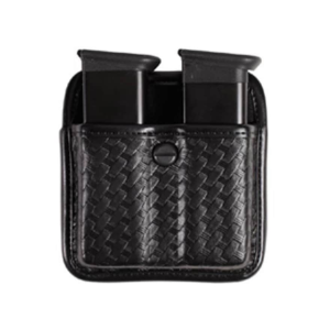Bianchi 7922 AccuMold Elite Triple Threat Double Magazine Pouch 1911, Ruger P90, S&W 909, 3913, Sig Sauer P220, P225, P239 Trilaminate Basketweave Black - Bianchi