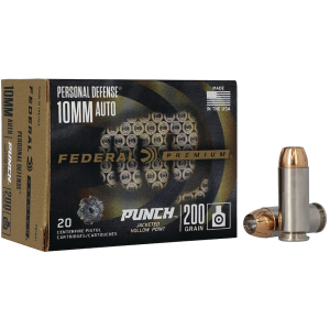 eral Personal Defense Punch 10mm Auto 200 Grain Jacketed Hollow Point Box Of 20 Ammo