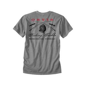 Orvis Men's Vintage Crossed Rods Short Sleeve Crew Neck T Shirt Heather Gray Medium