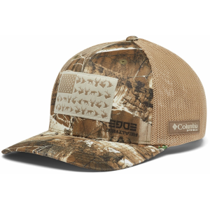 Columbia Mens PHG Camo Mesh Hat Small/Medium Realtree EDGE/Game Flag - Columbia