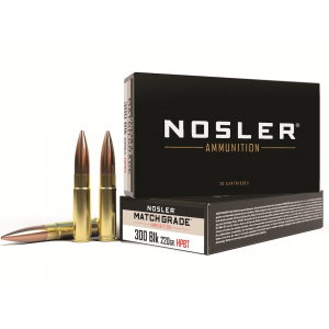 ler Match Grade 300 AAC Blackout 220 Grain Nosler Custom Competition Jacketed Hollow Point Box Of 20 Ammo