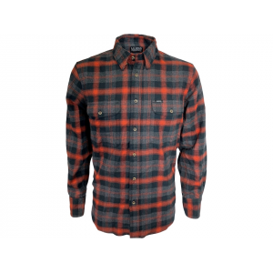 MIDWAYUSA Men's Flannel Shirt Charcoal/Orange 5XL