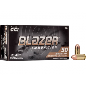 BLAZER Brass 45 Acp Ammo 230 Grain Full Metal Jacket Case Of 1000 (20 Boxes Of 50) 10076683052305 844874
