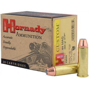 HORNADY Custom 44 Remington Magnum Ammo 300 Grain HORNADY Xtp Jacketed Hollow Point Box Of 20