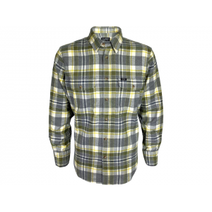 MIDWAYUSA Men's Flannel Shirt Green/Gray Medium