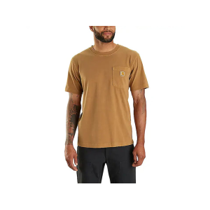 Carhartt Men's Relaxed Fit Lightweight Dyed Short Sleeve Crew Neck Pocket T Shirt Carhartt Brown 3XL