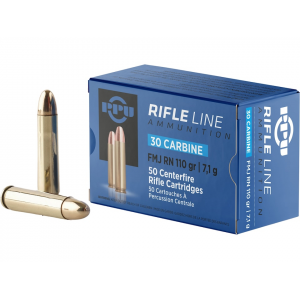 PPU 30 Carbine Ammo 110 Grain Full Metal Jacket Box Of 50