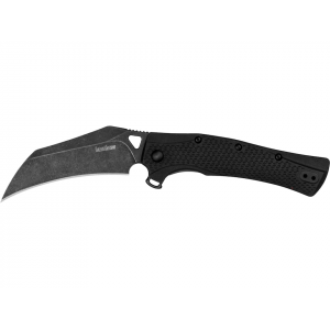 Kershaw Dawnstar Assisted Opening Pocket Knife 3.5" Hawkbill 8Cr13MoV Stonewashed Black Oxide Blade Glass Filled Nylon Handle Black - Kershaw