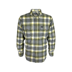 MIDWAYUSA Men's Flannel Shirt Green/Gray 2XL