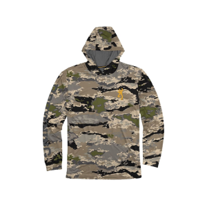 Browning Men's Long Sleeve Hooded Tech Shirt OVIX Camo Medium - Browning