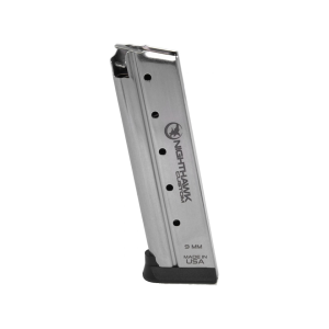 Nighthawk Custom 1911 Government, Commander Magazine with Extended Base Pad 9mm 10-Round Stainless Steel - Nighthawk Custom