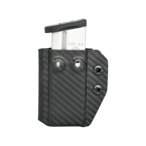 Rounded IWB/OWB Magazine Holster Ambidextrous 9mm/.40 S&W Single Stack Kydex Carbon Fiber - Rounded