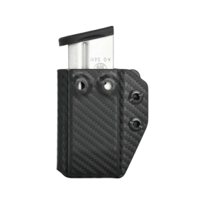 Rounded IWB/OWB Magazine Holster Ambidextrous 9mm/.40 S&W Double Stack Kydex Carbon Fiber - Rounded
