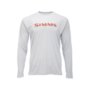 Simms Men's Tech Long Sleeve Crew Neck T Shirt Sterling 2XL - Simms