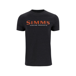 Simms Men's Logo Short Sleeve Crew Neck T Shirt Dark Gunmetal Heather Medium - Simms