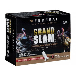 eral Premium Grand Slam Turkey 10 Gauge 3-1/2 #4 Copper Plated Lead Shot 2 Oz Box Of 10 Ammo