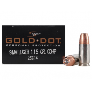 er Gold Dot 9mm Luger 115 Grain Bonded Jacketed Hollow Point Box Of 20 Ammo