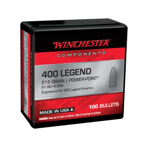 Winchester Power-Point 400 Legend, 40 Caliber (400 Diameter) Bullets 215 Grain Jacketed Soft Point with Cannelure Box of 100 - Winchester