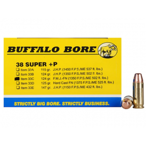 falo Bore 38 Super P 124 Grain Full Metal Jacket Box Of 20 Ammo