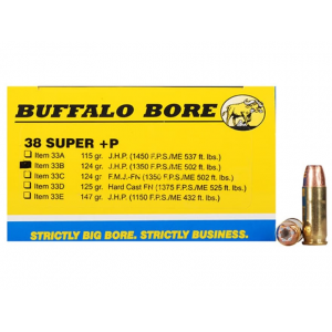falo Bore 38 Super P 124 Grain Jacketed Hollow Point Box Of 20 Ammo