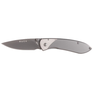 Buck Knives Nobleman Titanium Pocket Knife 2.625" Drop Point 440A Titanium Blade Stainless Steel Handle Gray - Buck Knives