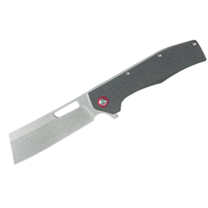 American Buffalo Knife & Tool D-Force Pocket Knife 3.5" Cleaver D2 Satin Blade G-10 Handle Black - American Buffalo Knife & Tool