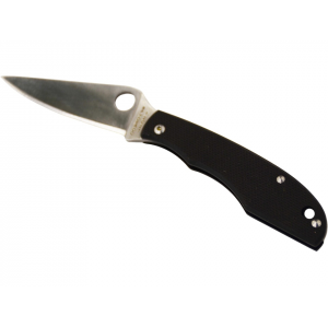 Spyderco Grasshopper Pocket Knife 2.3" Clip Point Sandvik 12C27 Satin Blade G-10 Handle Black - Spyderco