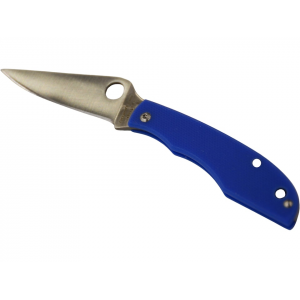 Spyderco Grasshopper Pocket Knife 2.3" Clip Point Sandvik 12C27 Satin Blade G-10 Handle Blue - Spyderco