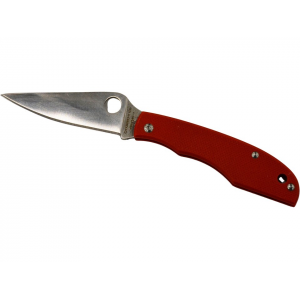 Spyderco Grasshopper Pocket Knife 2.3" Clip Point Sandvik 12C27 Satin Blade G-10 Handle Red - Spyderco