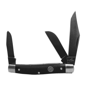 American Buffalo Knife & Tool Rough Stock Stockman Pocket Knife 2.875" Clip Point D2 Stonewashed Blade Micarta Handle Black - American Buffalo Knife & Tool