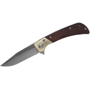 American Buffalo Knife & Tool Buffalo Scout Pocket Knife 3.25" Clip Point D2 Satin Blade Wood Handle - American Buffalo Knife & Tool