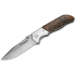 Boker Knives Forest Ranger Pocket Knife 3.82" Modified Clip Point 440A Satin Blade Wood Handle Brown - Boker Knives