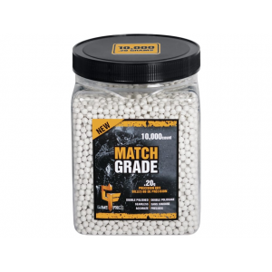 Game Face Match Grade 6mm Airsoft BBs .20 Gram White 10,000PK - Game Face