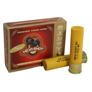 Hevi-Shot Hevi-13 Turkey 20 Gauge Ammo 3" #7 Tungsten Shot 1-1/4 oz Box of 5 - Hevi-Shot