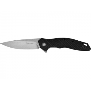 Kershaw Shoreline Assisted Opening Pocket Knife 3" Drop Point 8Cr13MoV Stonewashed Blade Glass Reinforced Nylon (GRN) Handle Black - Kershaw