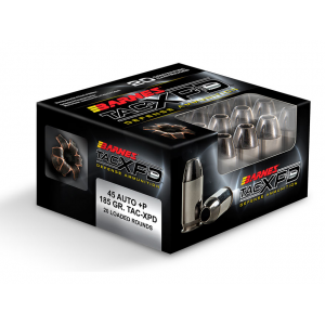 BARNES Tac-xpd 45 Acp +p Ammo 185 Grain BARNES Tac-xpd Solid Hollow Point Lead Free Box Of 20