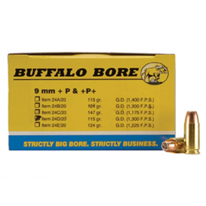 falo Bore 9mm Luger P 115 Grain Jacketed Hollow Point Box Of 20 Ammo