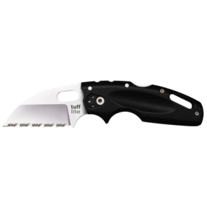 Cold Steel Tuff Lite Pocket Knife 2.5" Serrated Wharncliffe AUS 8A Stainless Steel Blade Grivory Handle Black - Cold Steel
