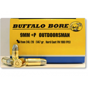 falo Bore Outdoorsman 9mm Luger P 147 Grain Flat Nose Box Of 20 Ammo