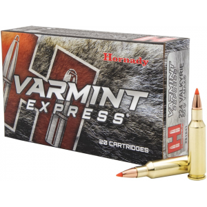 HORNADY Varmint Express 224 Valkyrie Ammo 60 Grain HORNADY V-max Polymer Tip Box Of 20