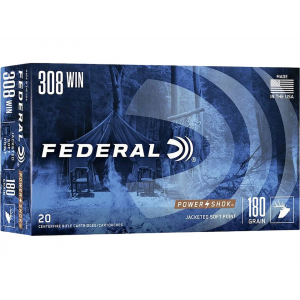 eral Power-Shok 308 Winchester 180 Grain Jacketed Soft Point Box Of 20 Ammo