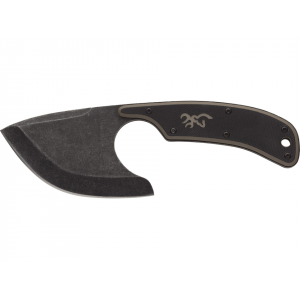 Browning Cut Off Skinner Fixed Blade Knife 2.5" Drop Point 9Cr14MoV Stonewashed Blade G-10 Handle Black - Browning