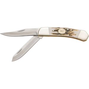 Browning Bone Bluff Pocket Knife 2.75" Clip Point 12C27 Sandvik Stainless Blade Jigged Bone Handle Bone - Browning
