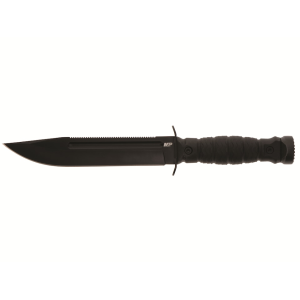 Smith & Wesson Special Ops Survival Fixed Blade Knife 7" Spine Serrated Clip Point 8Cr13MoV Black Blade ABS Rubber Handle Black - Smith & Wesson