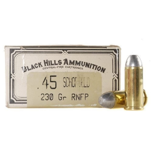 Black Hills Cowboy Action 45 S&W Schofield Ammo 230 Grain Flat Nose Case of 500 (10 Boxes of 50)