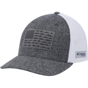 Columbia Mens PFG Mesh Fish Flag Hat Large/XL Grill Heather/White - Columbia