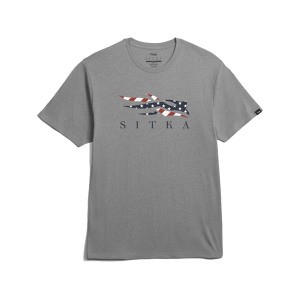 SITKA GEAR Men's Icon Flag Short Sleeve Crew Neck T Shirt Medium Gray Heather 2XL