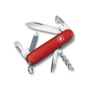 Victorinox Swiss Army Sportsman Pocket Knife 3.25" Drop Point Stainless Steel Satin Blade Polymer Handle Red - Victorinox Swiss Army