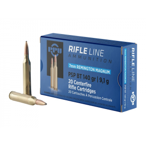 PPU 7mm Remington Magnum Ammo 140 Grain Jacketed Soft Point Box Of 20